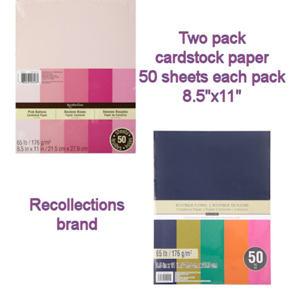 Recollection assorted colors 2 packs cardstock 8.5X11 50 sheets per pack